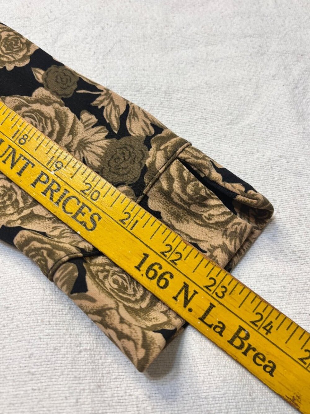 Susan Lawrence Black & Gold Floral Wrap Dress Long Sleeve Made In USA Size M - Picture 15 of 16